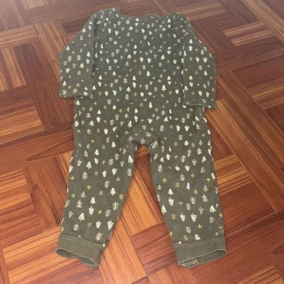 Old Navy Green Trees Long Sleeve Bodysuit 18-24 Months - Picture 3 of 4